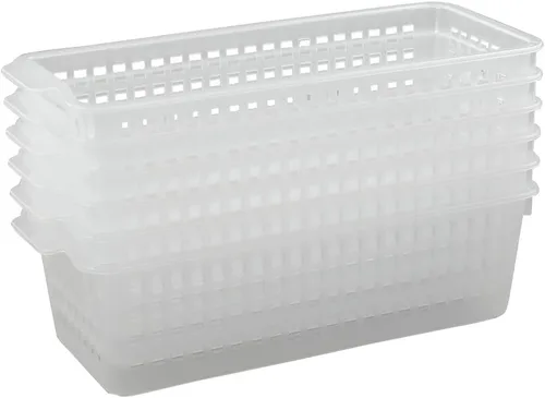 Vista 8 de Cestas pequeñas de plástico transparente para guardar lápices, paquete de 6