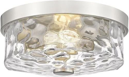 Vista 12 de Lámpara de techo empotrada con pantalla de vidrio ondulado de agua, moderna iluminación de techo de 2 luces para cocina, sala de estar, porche Negro