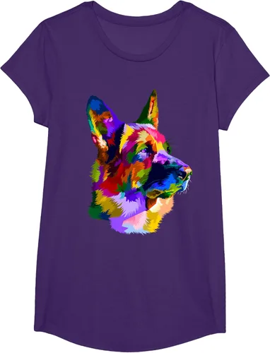 Vista 65 de Camiseta con retrato de pastor alemán para dueños de perros, Negro, S