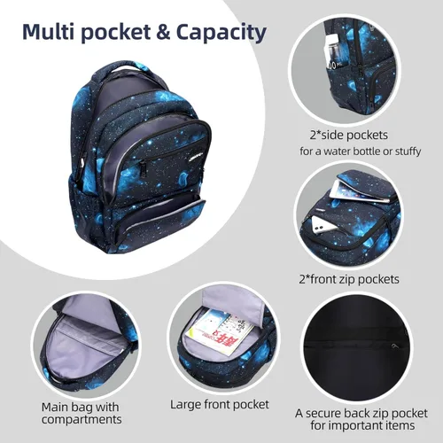 Vista 4 de MITOWERMI Mochila para Niños y Niñas de Escuela Primaria, Mochila Escolar para Niños, Mochilas de Libros para Niños, Mochila Primaria de Jardín
