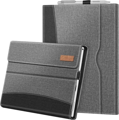 Vista 12 de Funda Fintie para Microsoft Surface Pro 7 Plus, Surface Pro 7/6/5/4/3 de 12,3 pulgadas - Cubierta de negocios tipo portafolio con bolsillo, Negro