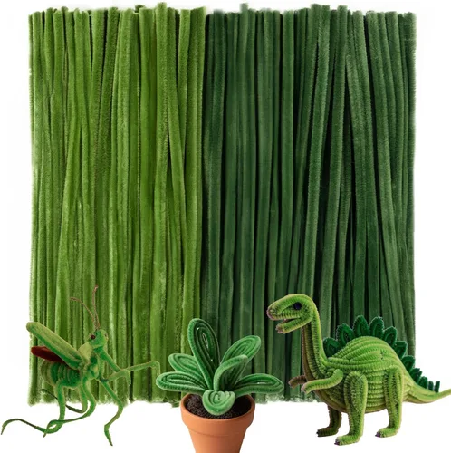 Vista 29 de Caydo 200 piezas de limpiadores de tubos negros de Halloween, varillas de chenilla para manualidades, en masa para niños, arte DIY, manualidades