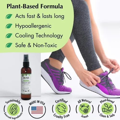 Vista 3 de MONA Desodorante en aerosol natural para zapatos, eliminador de olores de pies, desodorante de pies para pies apestosos, ambientador de automóviles