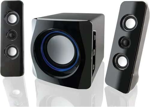 Vista 2 de iLive Electronics Sistema de altavoces Bluetooth con subwoofer integrado, 7.28 x 8.86 x 7.28 pulgadas, negro (iHB23B)