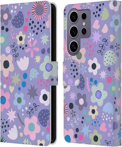 Vista 214 de Head Case Designs Officially Licensed Ninola Abstract Poppies Lilac Floral Leather Wallet Case Compatible with Samsung Galaxy A07 4G