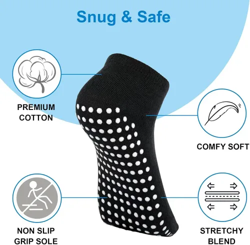Vista 2 de simjubita Calcetines antideslizantes unisex, antideslizantes con gel de agarre para el hogar, hospital, maternidad, ancianos, yoga, pilates, barra