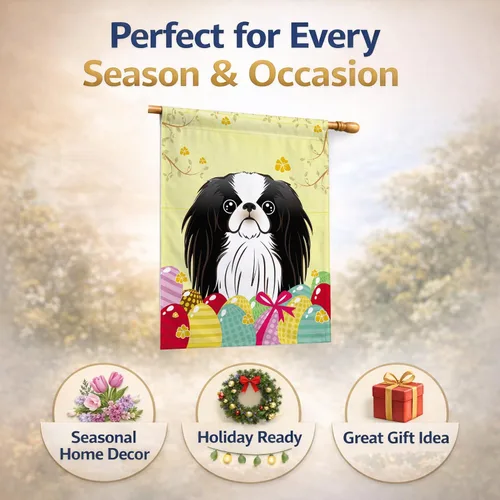Vista 22 de Caroline's Treasures BB1923GF Bandera decorativa para jardín con diseño de Border Collie, para caza de huevos de Pascua, para jardín, jardín, patio