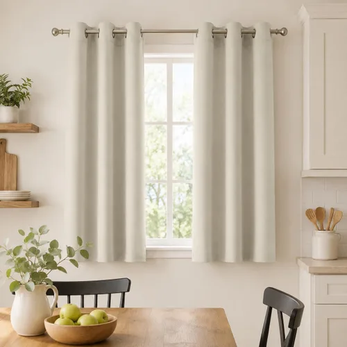 Vista 20 de Aquazolax Cortinas opacas de 45 pulgadas de largo, juego de 2 paneles para guardería, cortinas de tratamiento de ventanas con aislamiento térmico