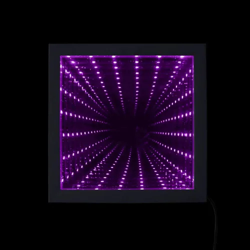 Vista 6 de The Geeky Days Espejo de Pared LED Infinity con Marco y Luz LED de Cambio de Color Múltiple (38x38cm)