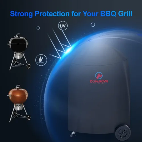 Vista 6 de Comnova Funda para Parrilla de Carbón - Resistente e Impermeable para Parrilla Kettle Weber, Parrilla Kettle Cuisinart y Más
