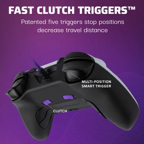 Vista 3 de Victrix Gambit World's Fastest Licensed Xbox Controller, Elite Esports Design with Swappable Pro Thumbsticks, Custom Paddles, Swappable White