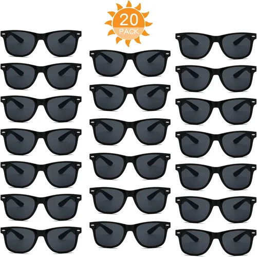 Vista 3 de YQVIE Paquete de 20 lentes de sol para adultos al por mayor para hombres y mujeres a granel de los años 70, gafas baratas retro para suministros