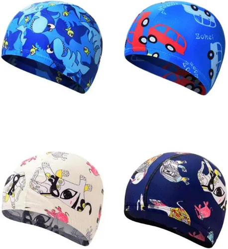 Vista 3 de Gorros de natación para niños de 2 a 8 años de edad con pelo largo