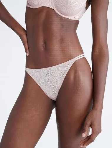 Vista 3 de Calvin Klein Tanga de pierna alta de encaje transparente Marquisette para mujer