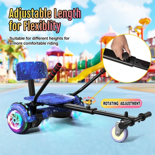 Vista 4 de Scooter Seat Attachment, Scooter with Go Kart for Kids Boys Girls Adults, LED Lights, Bluetooth(Include Go-Kart)