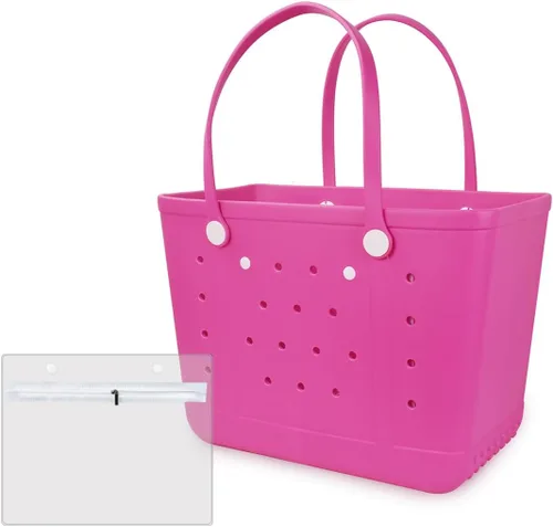 Vista 13 de Extra Large Rubber Beach Bag Tote Bag for Women Waterproof Bag Almendra