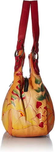 Vista 3 de Anna by Anuschka Bolso Hobo fruncido para mujer, piel auténtica