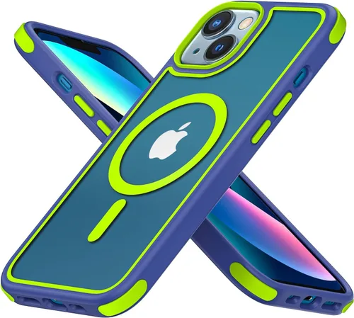 Vista 29 de Mobnano Funda para iPhone 13 Pro, compatible con MagSafe, funda transparente con anillo magnético, diseño multicolor protector a prueba de golpes