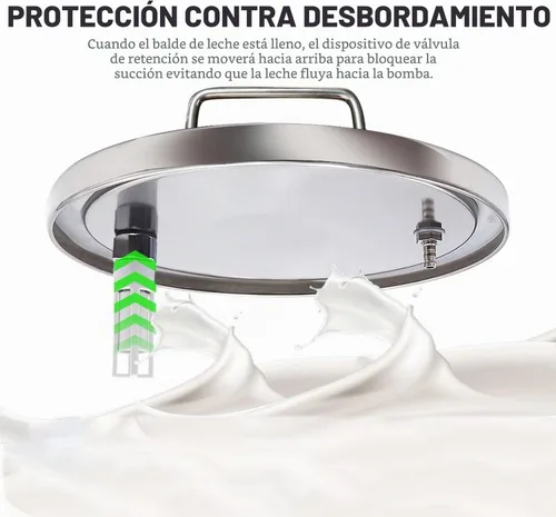 Vista 4 de Máquina de ordeño de cabra de 6L, bomba de manómetro para cabra (Pro Plus)