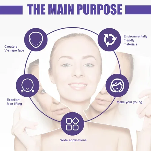 Vista 3 de Teetown Cinta de estiramiento facial, 40 unidades de cinta facial invisible ultrafina con cuerdas de elevación elásticas, tensar la piel y ocultar