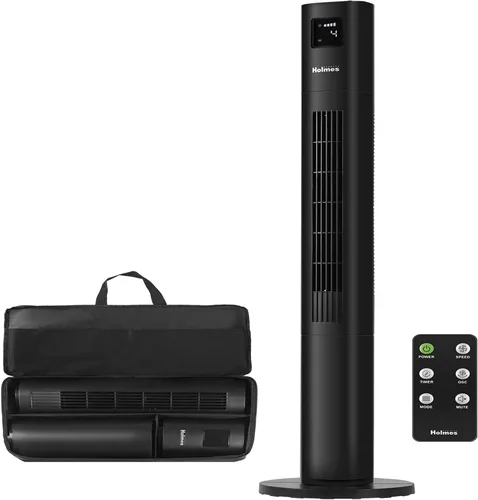Vista 13 de HOLMES Ventilador de torre inteligente con conexión WI-FI de 36 pulgadas, ventilador Alexa, control de voz, oscilación, panel de control digital