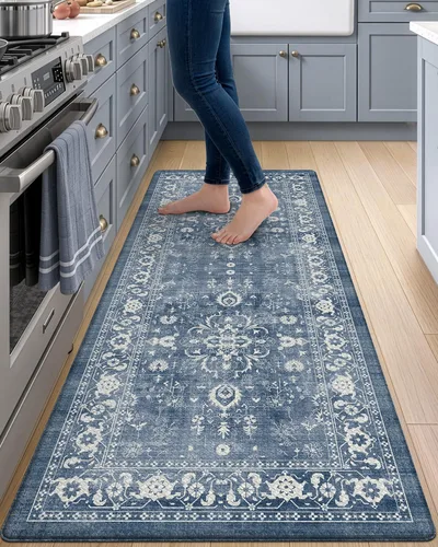 Vista 12 de DEXI Alfombrillas de cocina acolchadas antifatiga, 24 x 87 pulgadas, color Beige claro