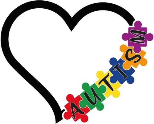 Vista 4 de Calcomanía de vinilo para la pared, diseño de corazón para autismo, rompecabezas de apoyo autista, decoración de pared, decoración de pared