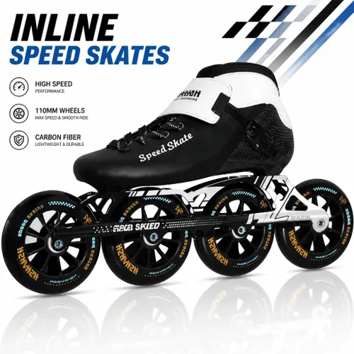 Vista 6 de Patines de velocidad en línea para mujeres y hombres, patines profesionales de fibra de carbono para mujeres y hombres, patines en línea de fitness