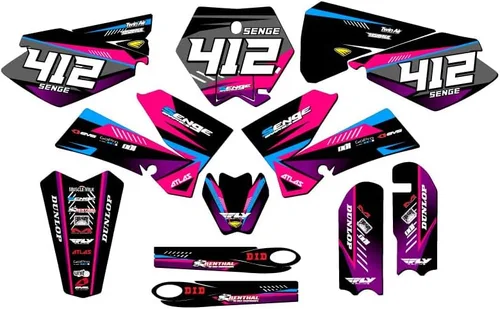 Vista 11 de Kit de base gráfica SX 105 Surge Black Senge 2006-2012 compatible con KTM