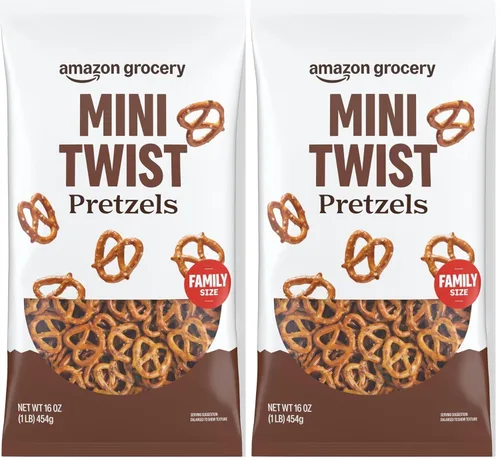 Vista 5 de Amazon Brand - Happy Belly Mini Twist Pretzels, 1 pound (Pack of 1)