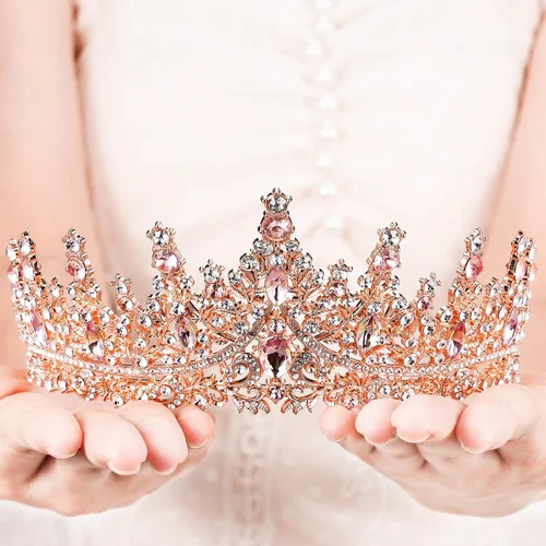 Vista 28 de Tiara para mujer, coronas de reina de cristal, tiaras de princesa con diamantes de imitación, accesorios para el cabello real perfectos para Plateado