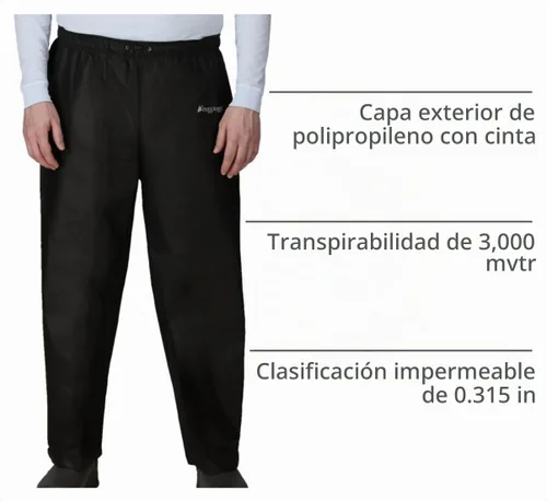 Vista 4 de FROGG TOGGS Pantalón de lluvia clásico Pro Action impermeable transpirable para hombre Negro