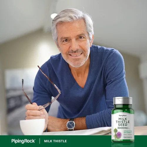 Vista 6 de Piping Rock Suplemento de cardo mariano 100 cápsulas Extracto de hierbas concentrado Sin OMG, sin gluten