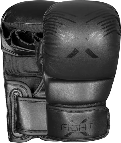 Vista 5 de Guantes MMA para hombres y mujeres, de primera calidad, con palmas abiertas, perfectos para UFC, artes marciales, Muay Thai, punzonado y kickboxing