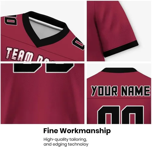 Vista 5 de Custom Plain Football Jersey Men Women Youth Kid StitchedPrinted Personalized Team Name Number Fan Apparel S-7XL
