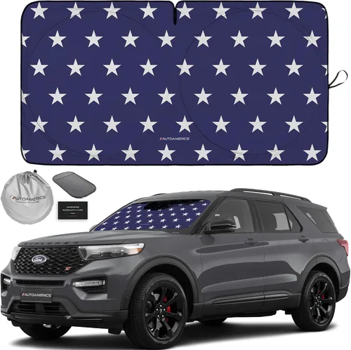 Vista 37 de Parasol de Parabrisas de Una Pieza - Parasol Cromado Líquido Plegable para Ventana Delantera de Auto para Carros SUV Camión - Protector Visor