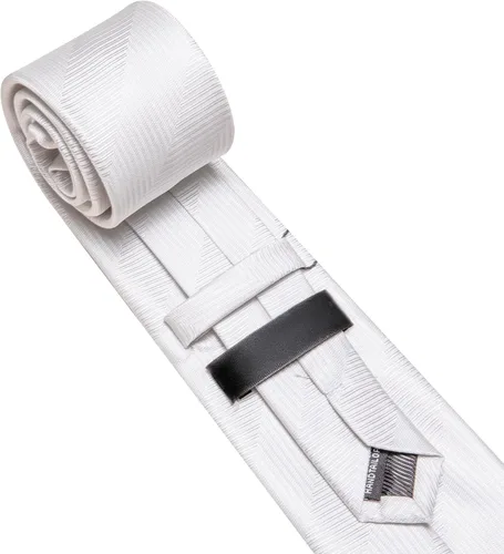 Vista 137 de Barry.Wang Juego de corbatas para hombre, corbata de seda a rayas, tejido a cuadros, gemelos formales, negocios, boda