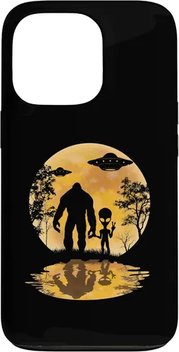 Vista 10 de Funda para iPhone 16 Alien Bigfoot Moon Sasquatch UFO Extraterrestre Hombres Mujeres