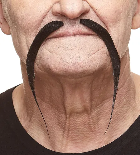 Vista 30 de Mustaches Self-Adhesive Fake Mustache, Synthetic Fur Costume Accessory Set Arqueólogo gris con blanco