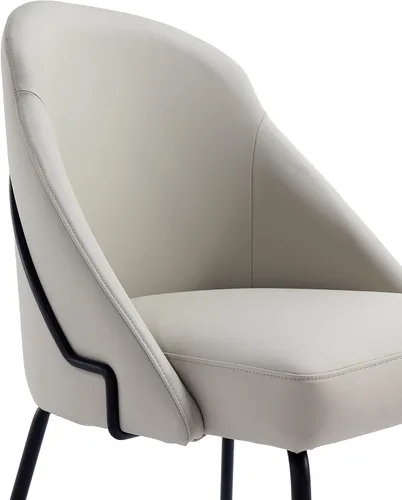 Vista 5 de Manhattan Comfort Gracie - Juego de 1 sillas de comedor modernas de piel sintética, asiento tapizado de piel sintética, patas de acero, espuma