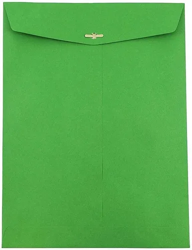 Vista 2 de JAM Paper, sobre de papel catálogo con cierre, con extremo abierto, 10 x 13 pulgadas, Verde