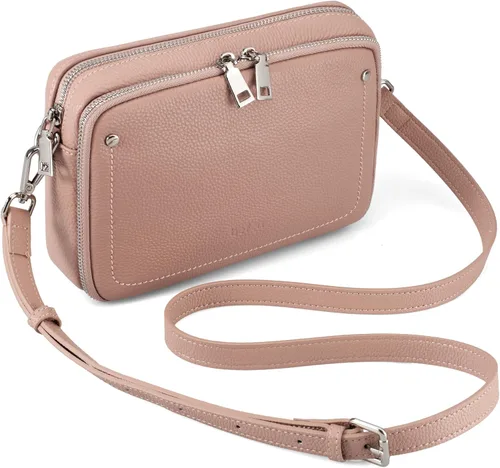 Vista 14 de befen Bolsos cruzados de cuero genuino para mujeres, carteras con billetera RFID incorporada para mujeres, bolso de hombro para cámara, carteras
