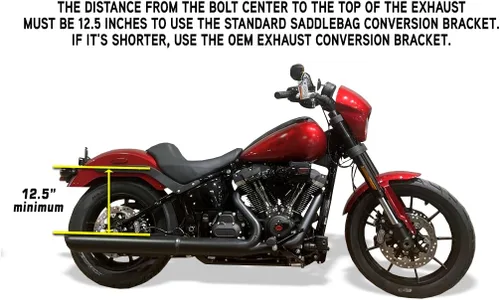 Vista 5 de Advanblack Soporte De Conversión De Alforja Duro Ajuste Para 2018+M8 Softail Low Rider/S/ST - Negro