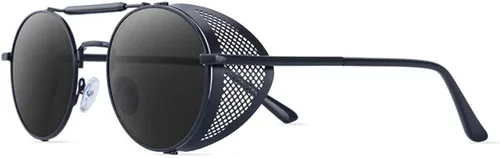 Vista 3 de Dollger Gafas de sol redondas vintage estilo Steampunk con protección UV400 para hombres y mujeres