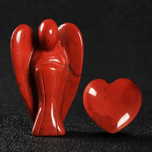Vista 11 de Artistone Juego de piedras curativas de corazón de ángel guardián de amatista, piedras preciosas talladas a mano, piedras preciosas de cuarzo
