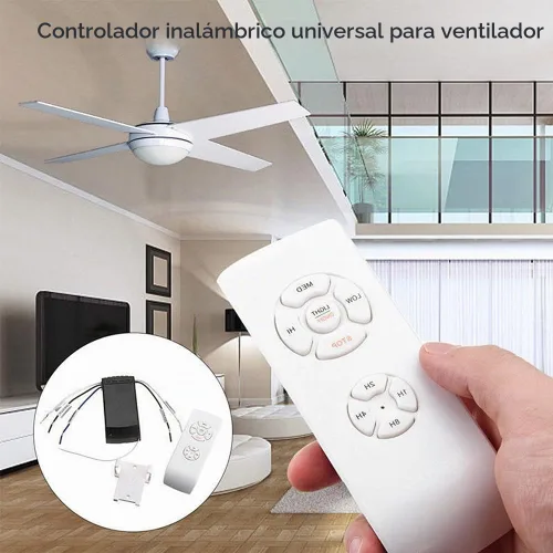 Vista 6 de Kit universal de control remoto para ventilador de techo, control remoto inalámbrico y kits de receptor para lámpara, ventilador de techo 3 en 1