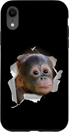 Vista 24 de Funda para disfraz con cara de Utan para iPhone 16 con diseño divertido de mono Orang Utan