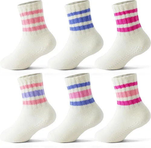 Vista 8 de Calcetines para niña pequeña con agarre loco para niños, calcetines antideslizantes y bonitos de 0-6 6-12-18 meses 1-3T 4T 5T