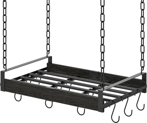 Vista 9 de Creso hom Estante Colgante para Ollas, 24x13 Pulgadas Colgadores de Ollas para Cocina, Estante Colgante para Sartenes con 12 Ganchos en Forma de S