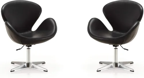 Vista 9 de Manhattan Comfort Raspberry - Silla giratoria ajustable con giro de 360°, base de cromo pulido, diseño retro moderno, asiento versátil ideal